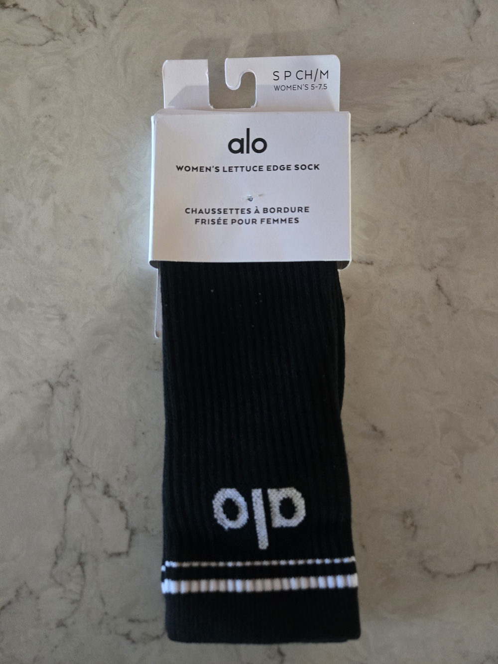 ALO Yoga Women's Lettuce Edge Sock - Black S